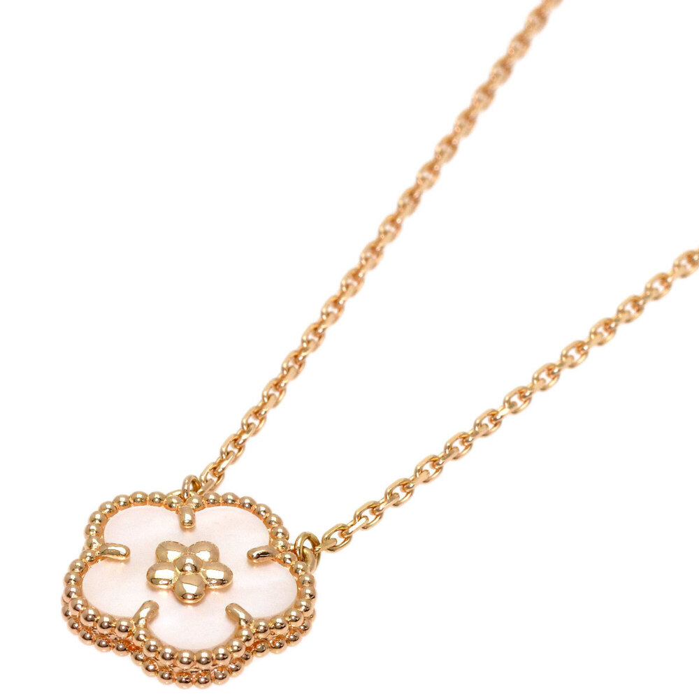 Van Cleef & Arpels Lucky Spring Plum Blossom Shell Necklace, 18K Pink Gold, W...